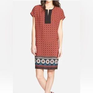 Pleione Red print Shift Dress size small